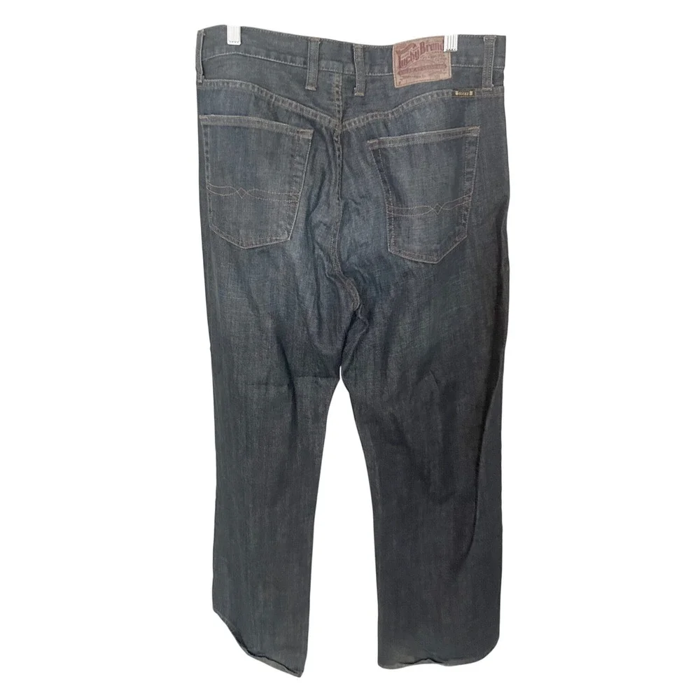 Lucky Brand 181 Relaxed Straight Mens Jeans 34 Short Dark Wash Indigo 7MG1001